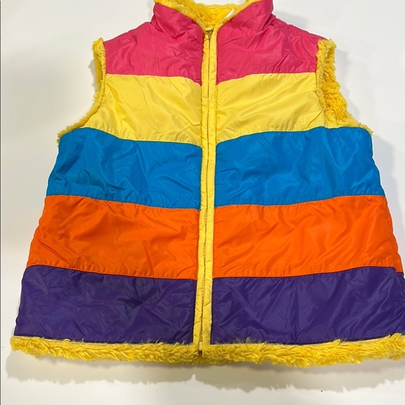 Hanna Andersson Pink and Yellow Vest - 120/6-7 year old - Picture 1 of 7